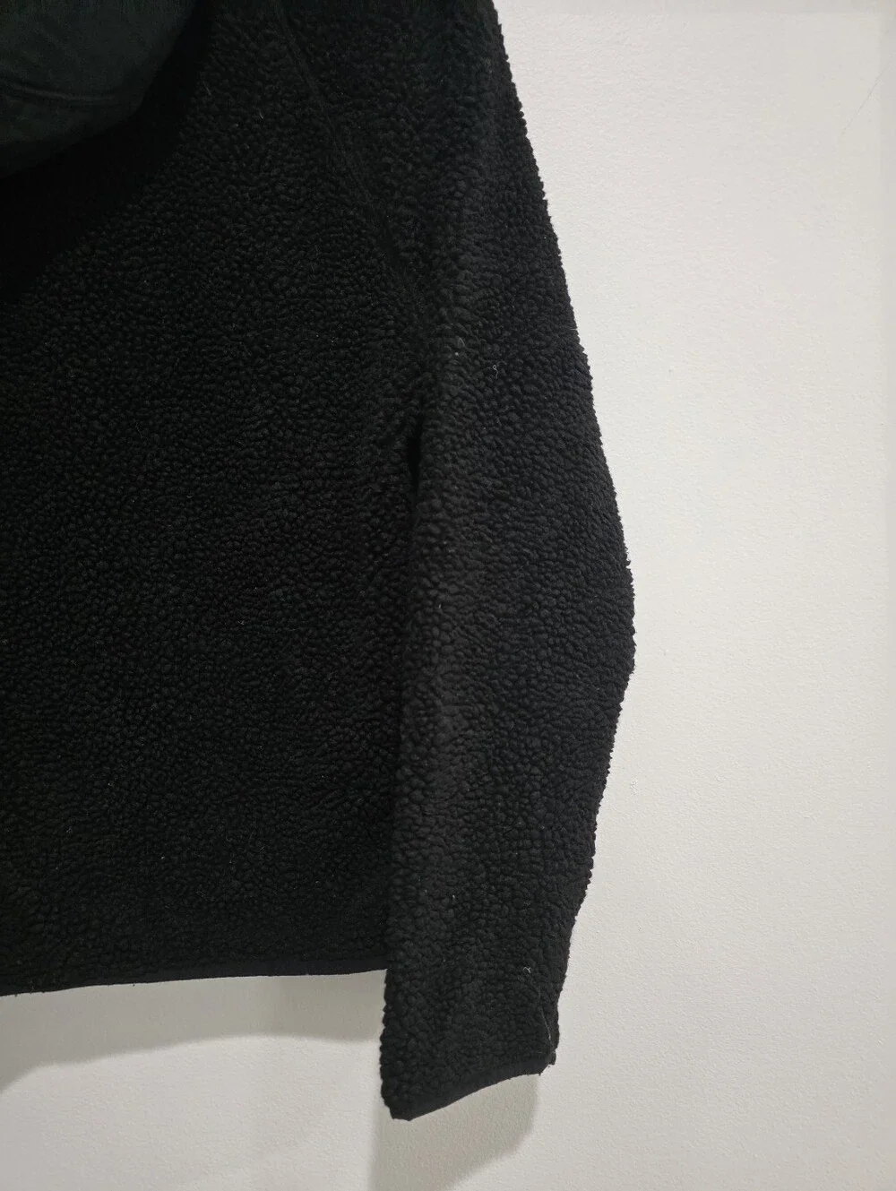 J.Crew Authentic Outerwear Black Sherpa Fleece Full-Zip Hoodie Jacket - Men's M